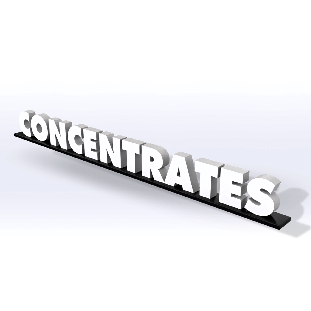 Acrylic Concentrates Pedestal Sign - SeattleDesignLab