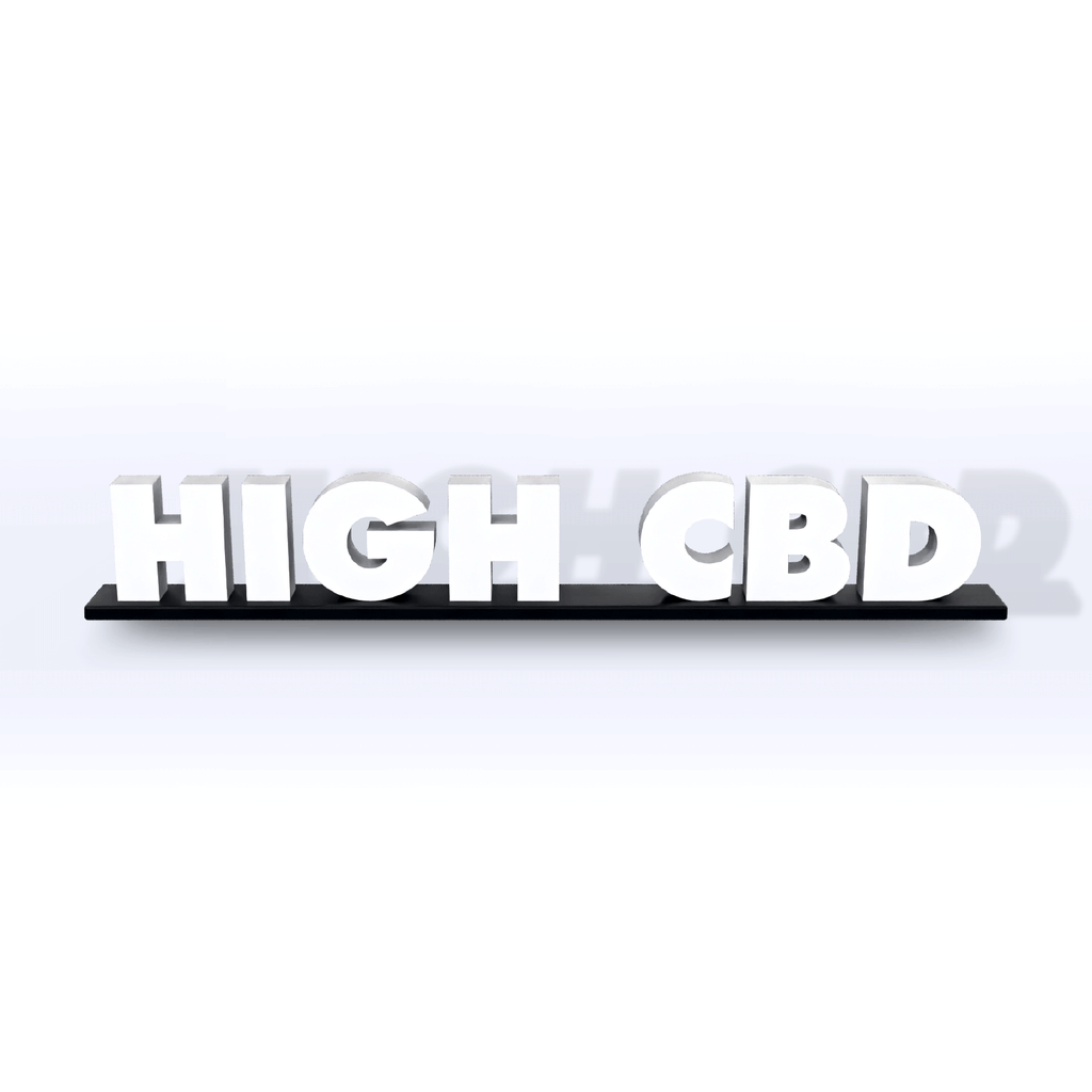 Acrylic High CBD Pedestal Sign - SeattleDesignLab