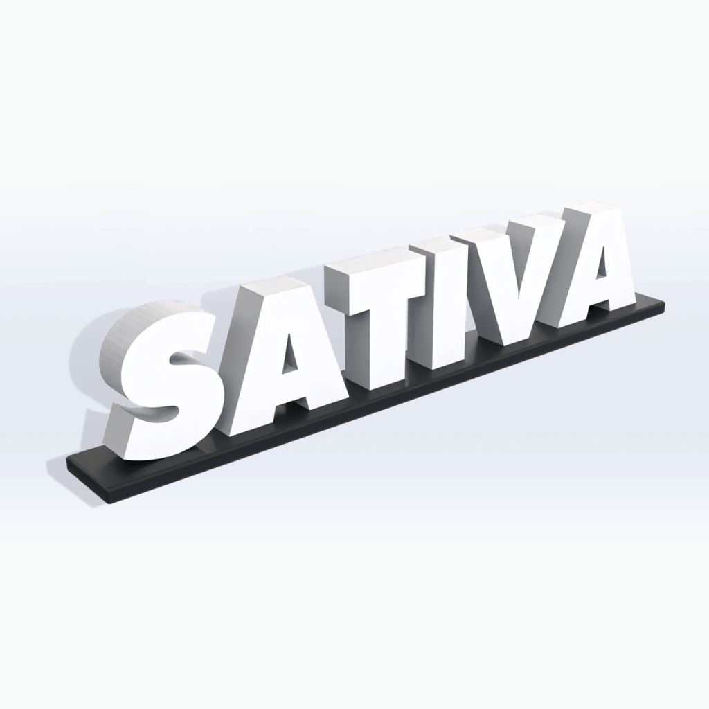 SIGN | Acrylic Sativa Pedestal Sign - SeattleDesignLab