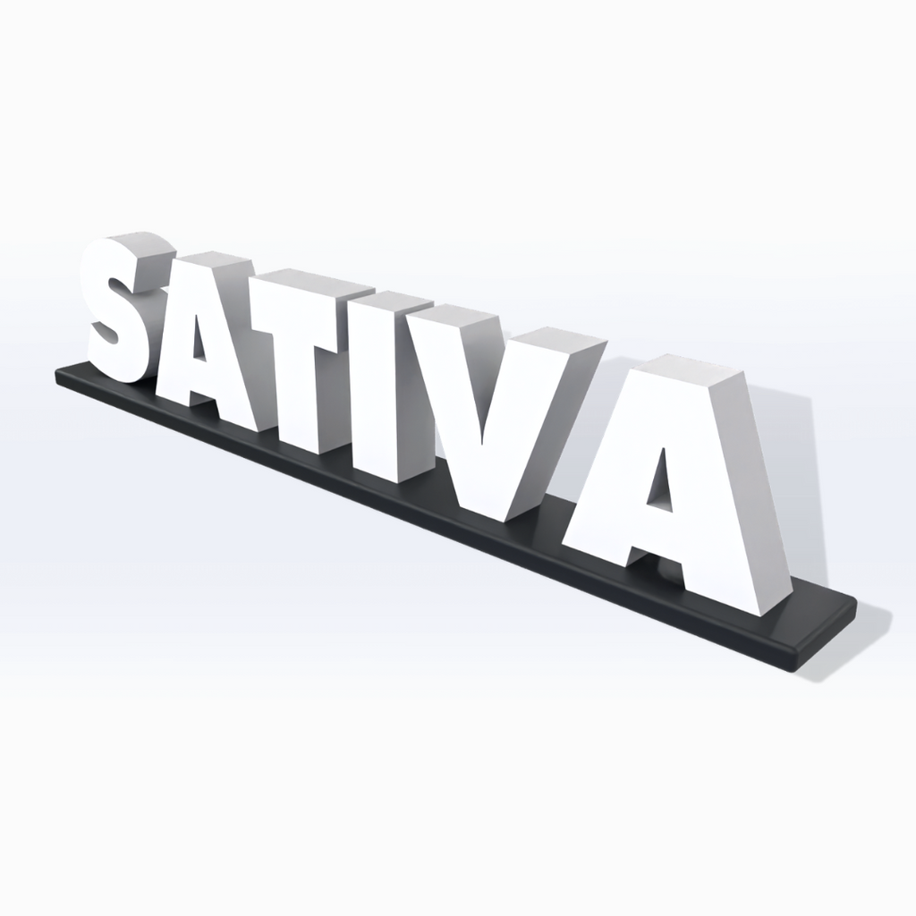 SIGN | Acrylic Sativa Pedestal Sign - SeattleDesignLab