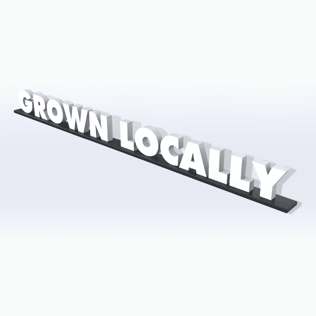 SIGN | Acrylic Grown Locally Pedestal Sign - SeattleDesignLab
